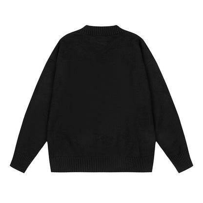 AMI Big Logo V Neck Sweater Black