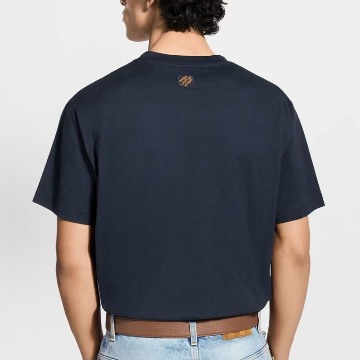 LOUIS VUITTON FW26 Autumn-Winter Collection Solid Letter Logo Round-neck T-Shirt for Men