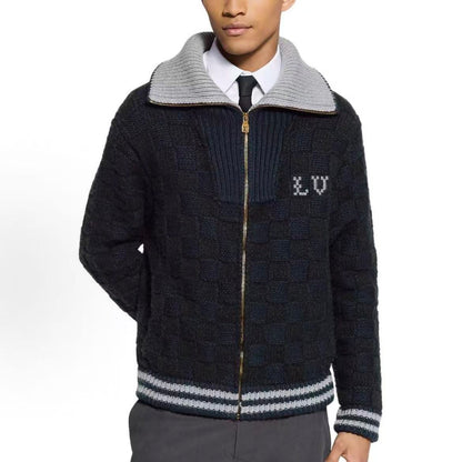LOUIS VUITTON FW25 Knitted Slightly Aline Contrasting Ribbed Collar Sweater for Men