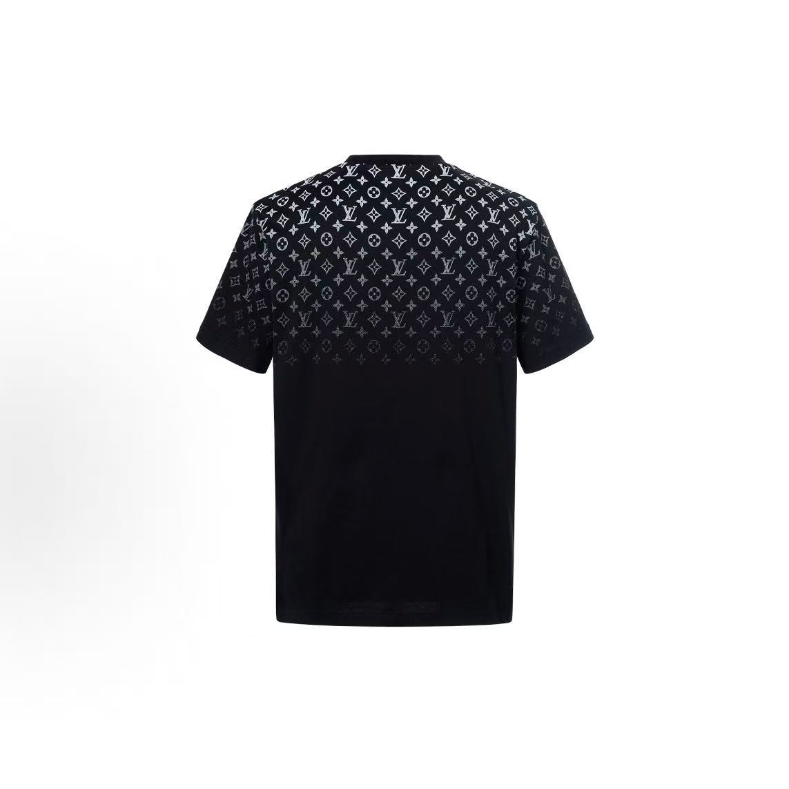 LOUIS VUITTON FW23 Gradient Logo Print Pullover Round-neck Short-sleeved T-shirt for Men - Black