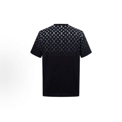 LOUIS VUITTON FW23 Gradient Logo Print Pullover Round-neck Short-sleeved T-shirt for Men - Black