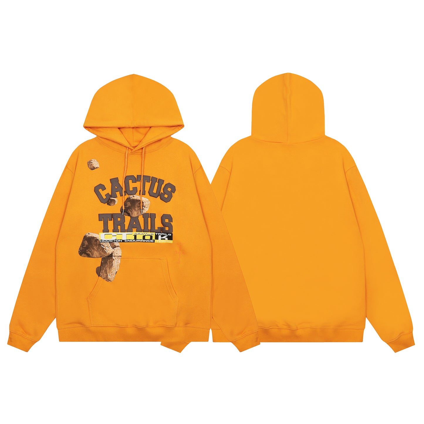 Travis Scott Stone Print Hoodie Orange