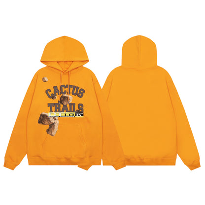 Travis Scott Stone Print Hoodie Orange