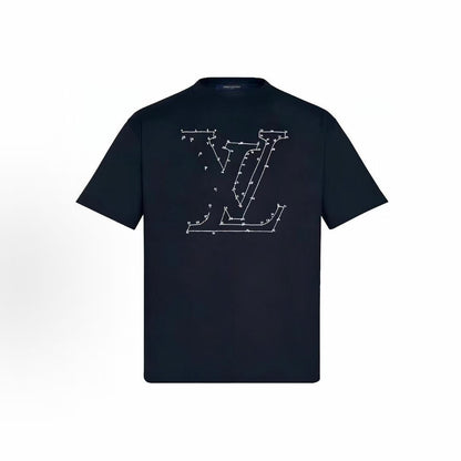 LOUIS VUITTON SS22 Needle-embroidered Printed Embroidery Short-Sleeved T-Shirt for Men - Blue