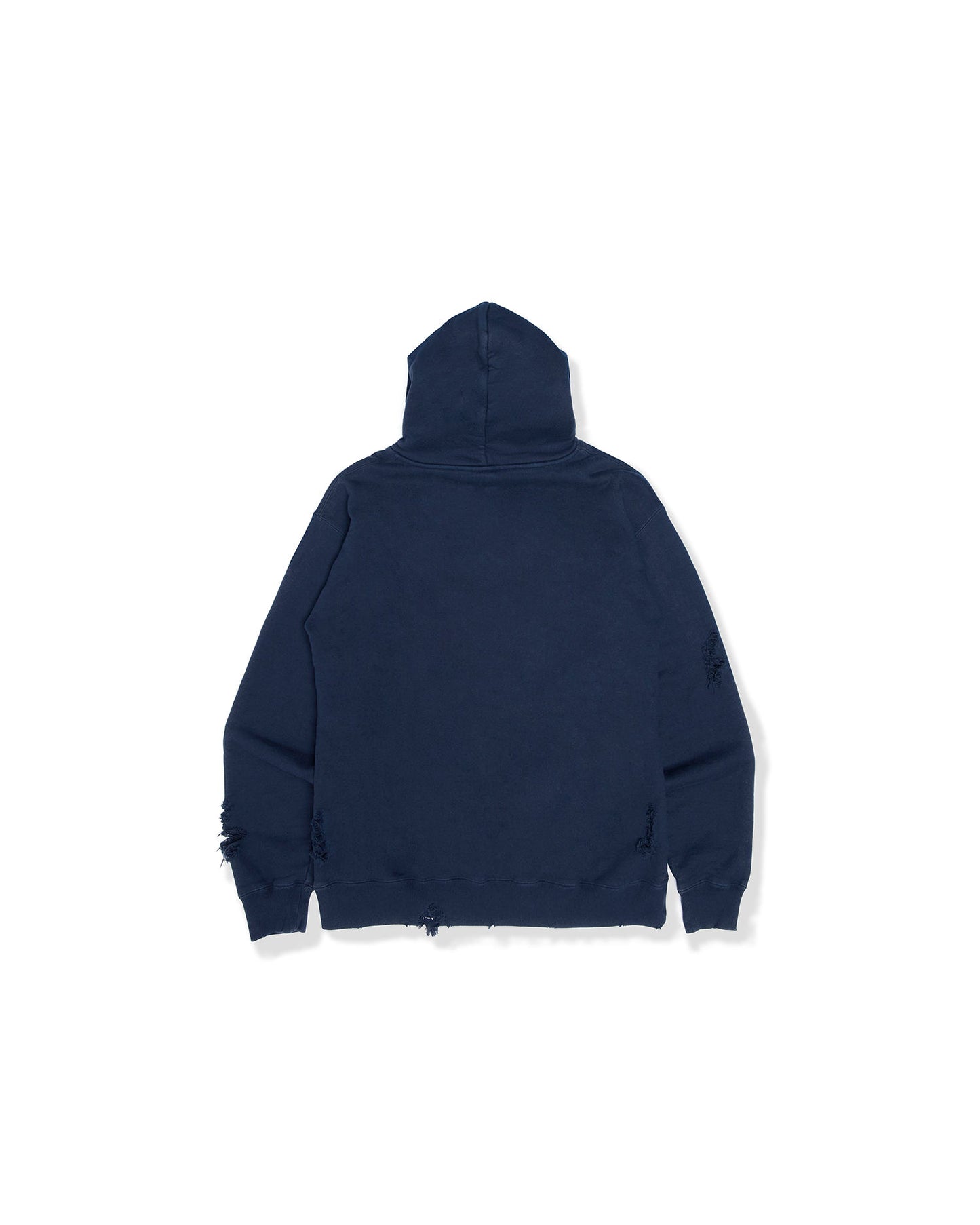 A Bathing Ape Distressed logo hoodie In Navy Blue