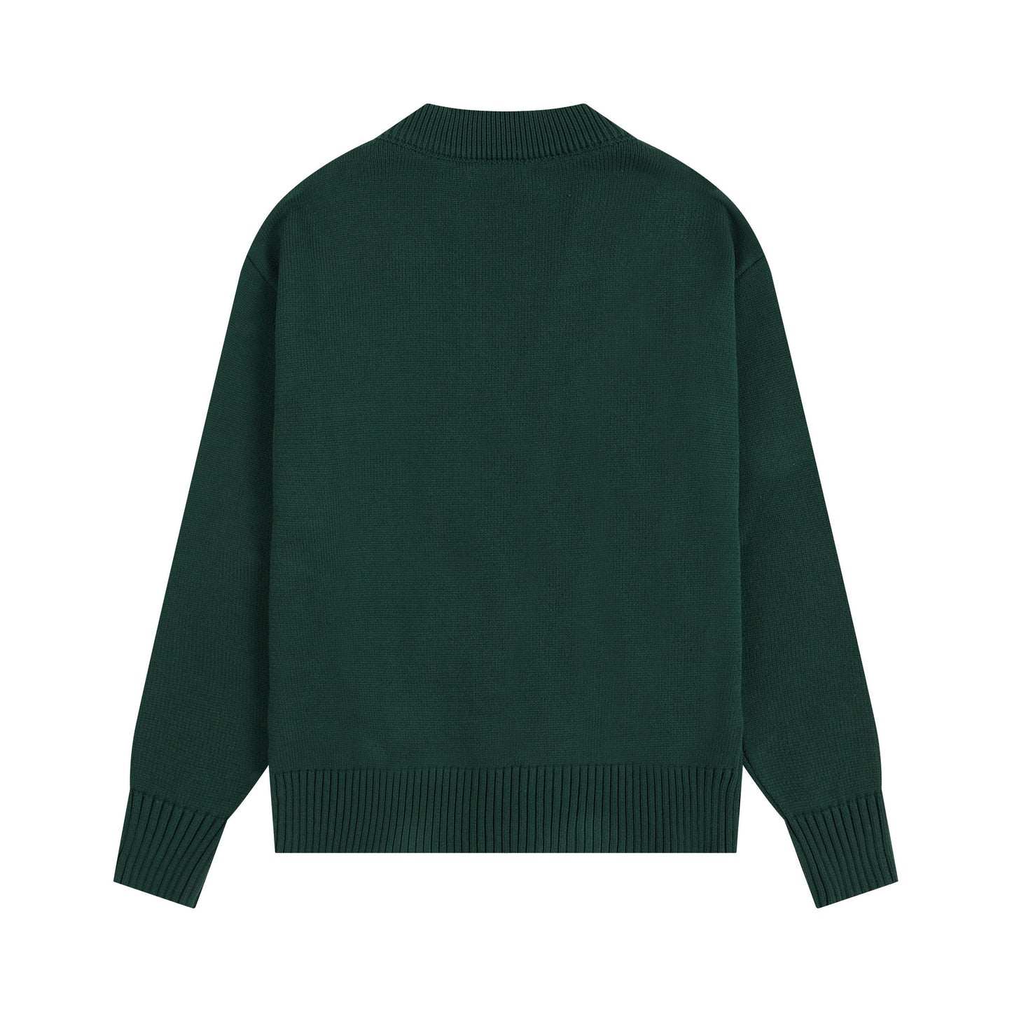 AMI Big Logo Button Sweater Green