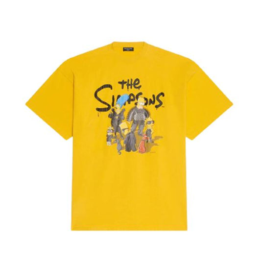BALENCIAGA MEN’S THE SIMPSONS TM &  20TH TELEVISION T-SHIRT OVERSIZED IN YELLOW – BAS007