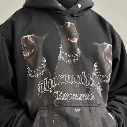 REPRESENT DOG PRINT HOODIE BLACK