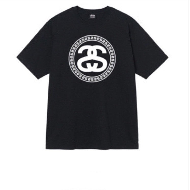 STUSSY BIG DOUBLE S LOGO TEE BLACK