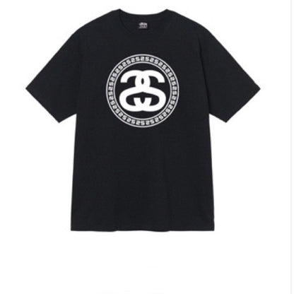 STUSSY BIG DOUBLE S LOGO TEE BLACK