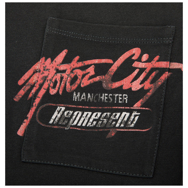 REPRESENT MOTOR CITY POCKET BLACK TEE