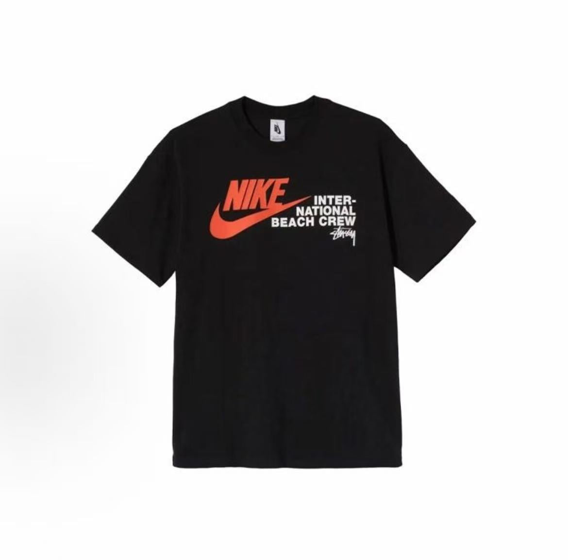 Stussy x Nike US Edition Limited Edition Collaboration Collection - Sport T-Shirt - US Version - Gender-Neutral Couple Style - Black