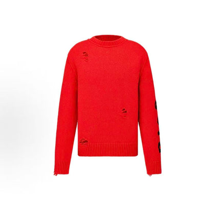 DIOR (Dior) SS24 Letter Embroidery Round-neck Casual Long-sleeve Knit Shirt for Men