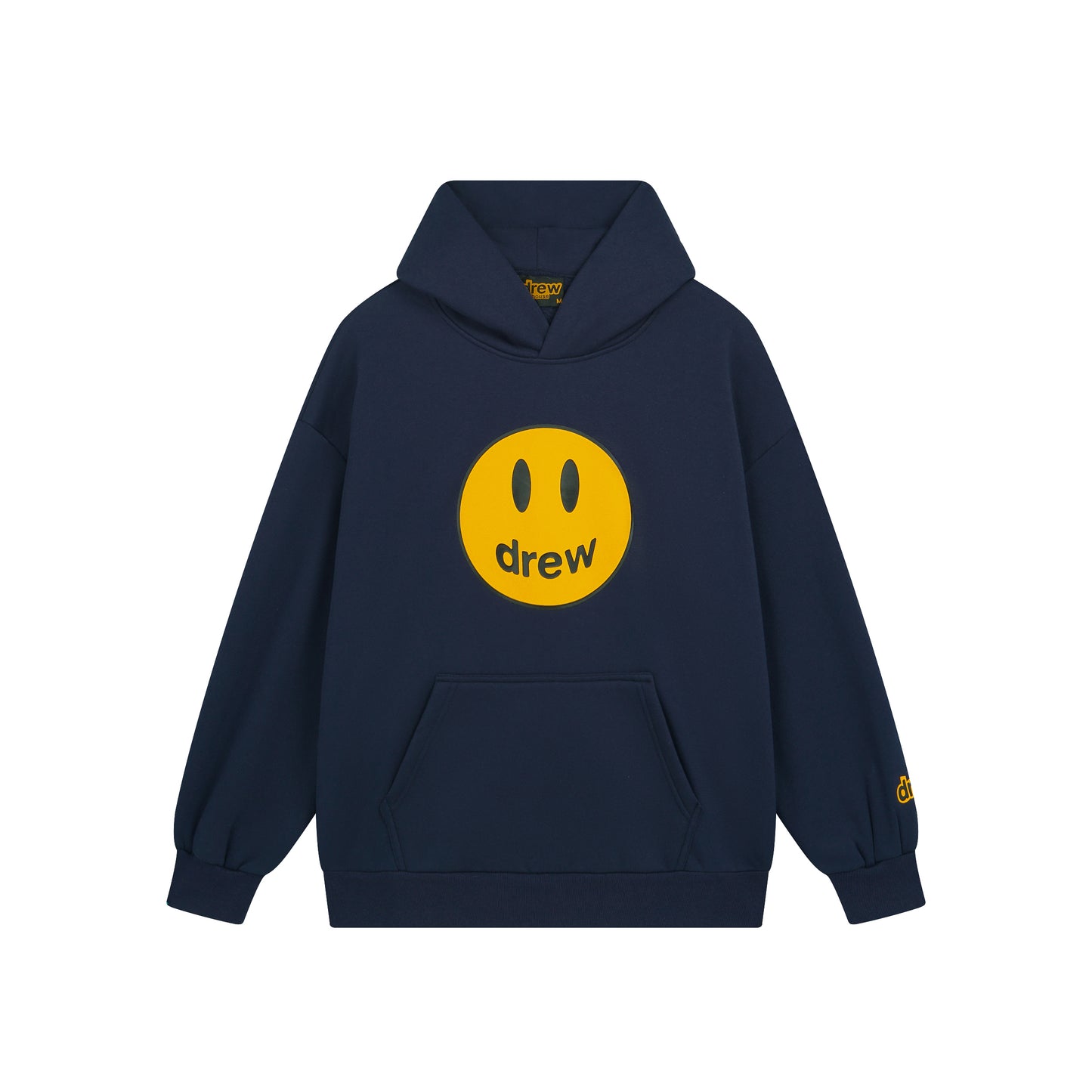 Drew House Smiley Face Series Mascot Navy Smiley Face Hooded Fleece Sweatshirt Winter Unisex Navy Blue