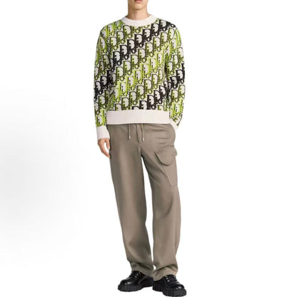 DIOR (Dior) Spring 2026 Men's Collection - Wool Plaid Round-neck Printed Sweater for Men
