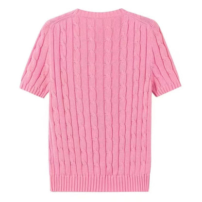 Ralph Lauren Short Sleeve Crewneck Knitted T-shirt Pink