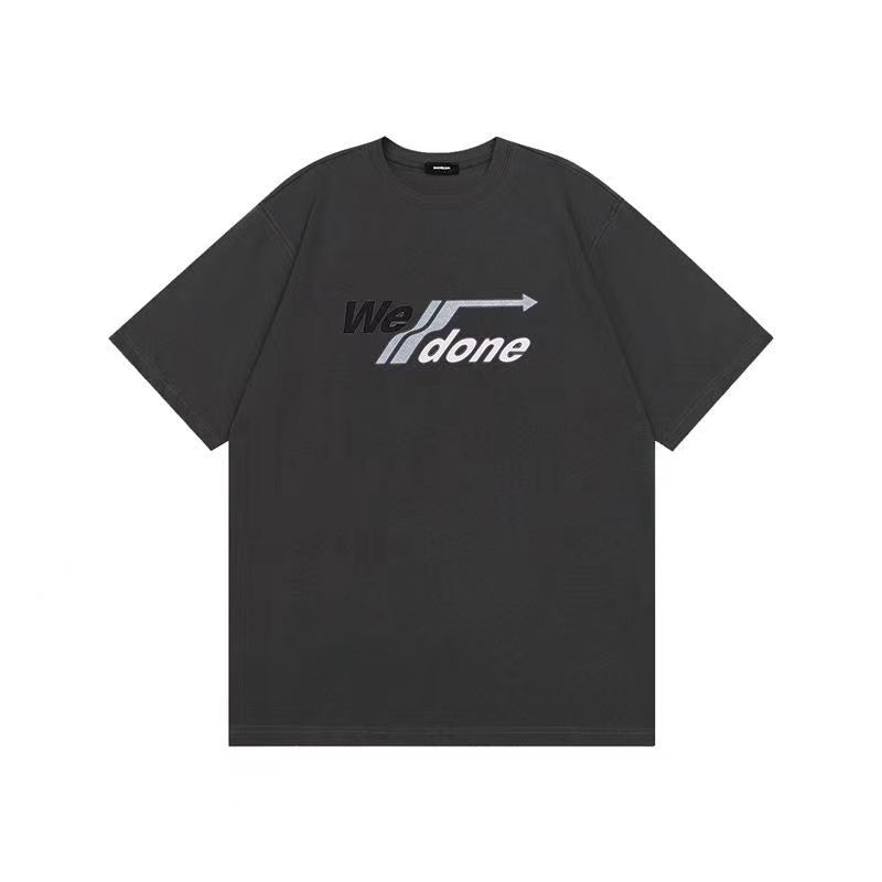 WE11DONE Arrow Logo Washed T-Shirt In Grey
