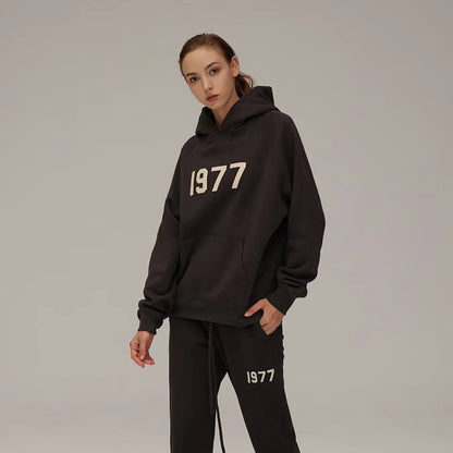 FOG FEAR OF GOD 22 double line 1977 flocked hoodie ESSENTIALS hooded sweatshirt