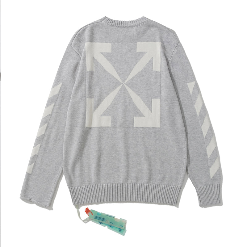 Off-White square arrow autumn and winter sweater grey