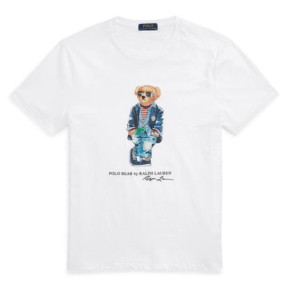 Ralph Lauren Bear Print Tee White Reg Bear