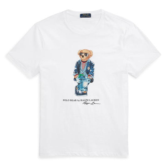 Ralph Lauren Bear Print Tee White Reg Bear