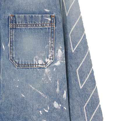 Off-White Diag Outline Denim Jacket Blue