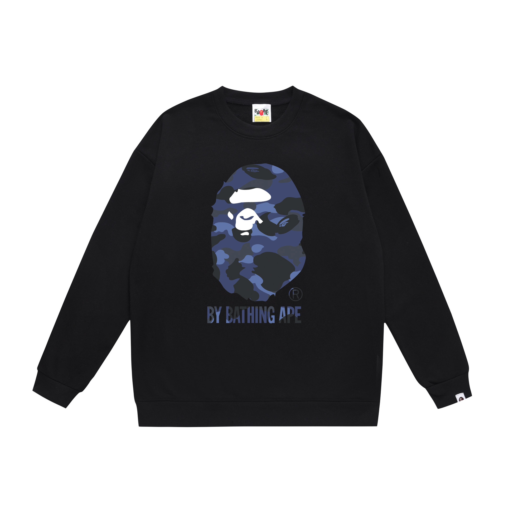 A Bathing Ape Logo Hoodie Black/Blue