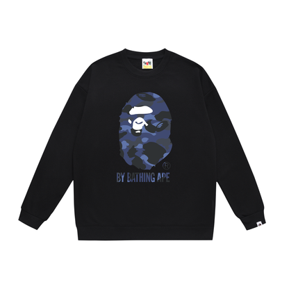 A Bathing Ape Logo Hoodie Black/Blue