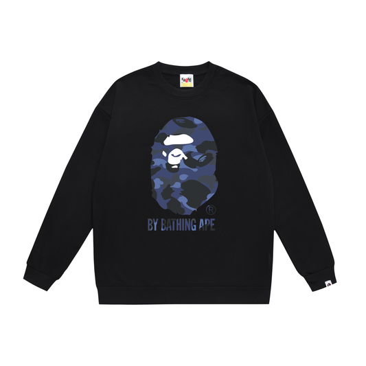 A Bathing Ape Logo Hoodie Black/Blue