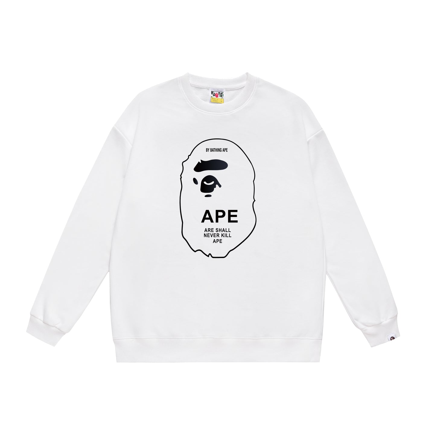 A Bathing Ape Logo Print Hoodie White
