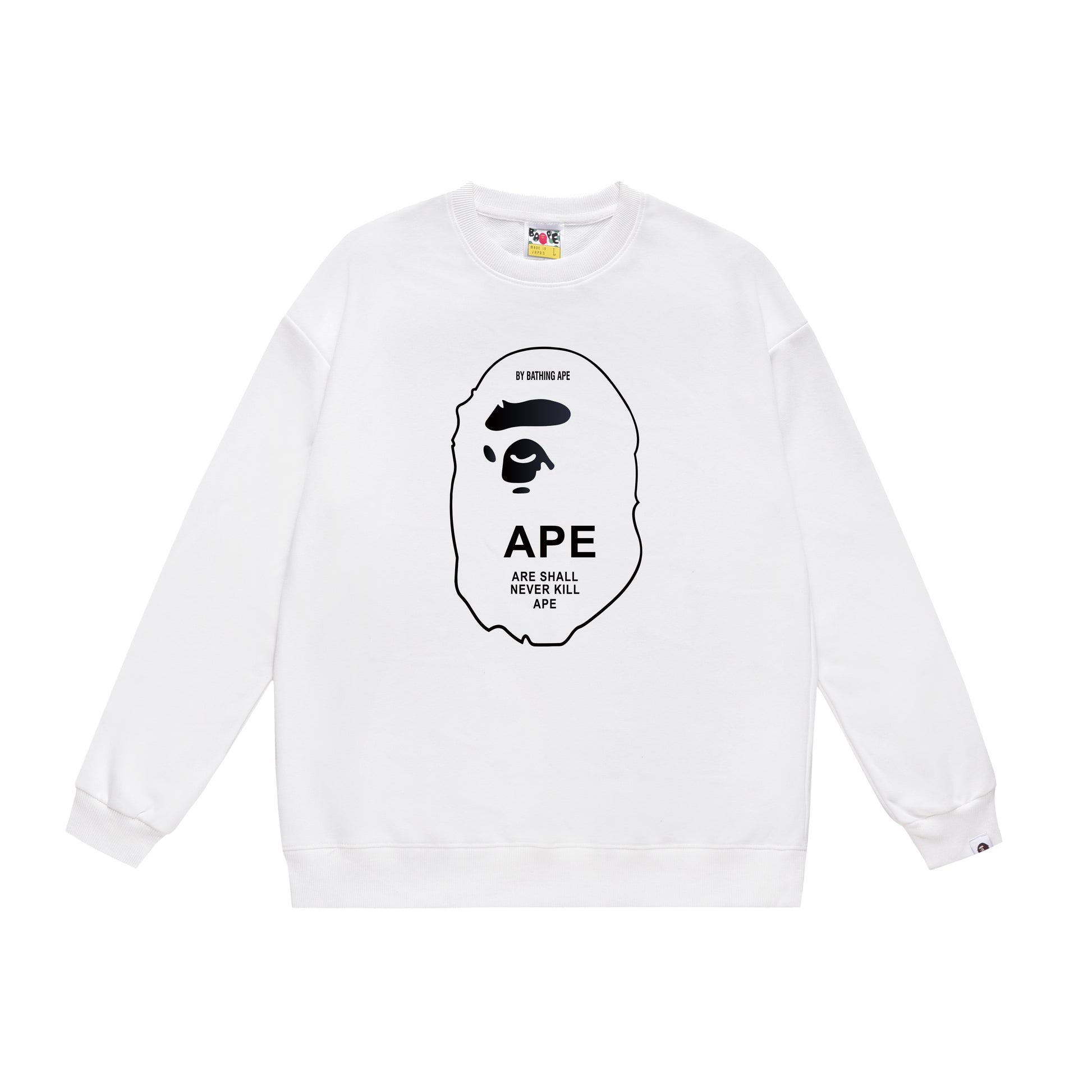 A Bathing Ape Logo Print Hoodie White