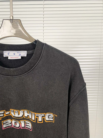 OFF-WHITE DIGIT BACCHUS COTTON SWEATSHIRT CHARCOAL GREY – OS018