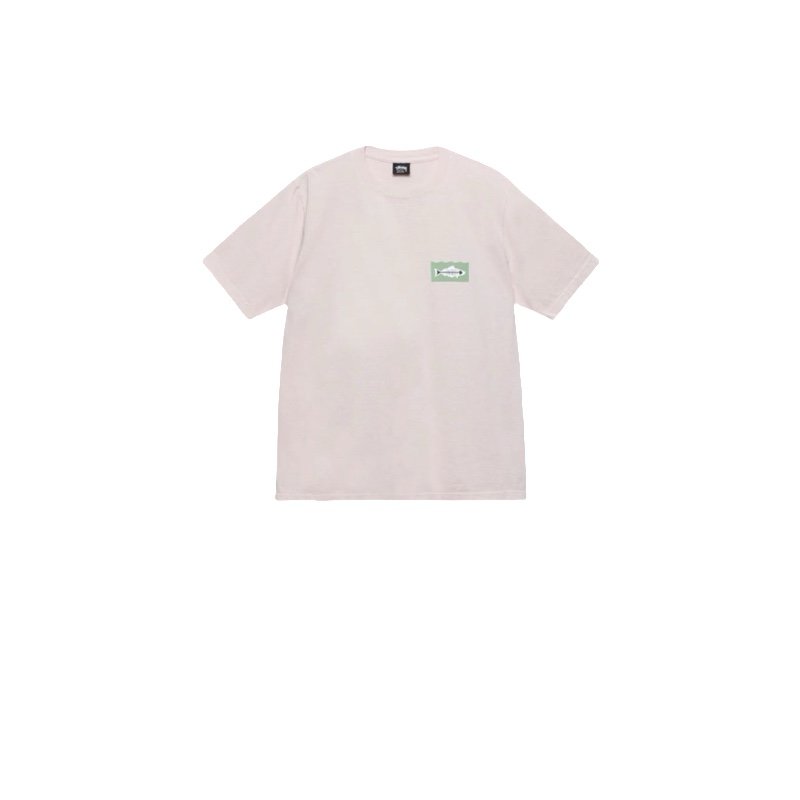 STUSSY FISH BONES PRINT TEE PINK