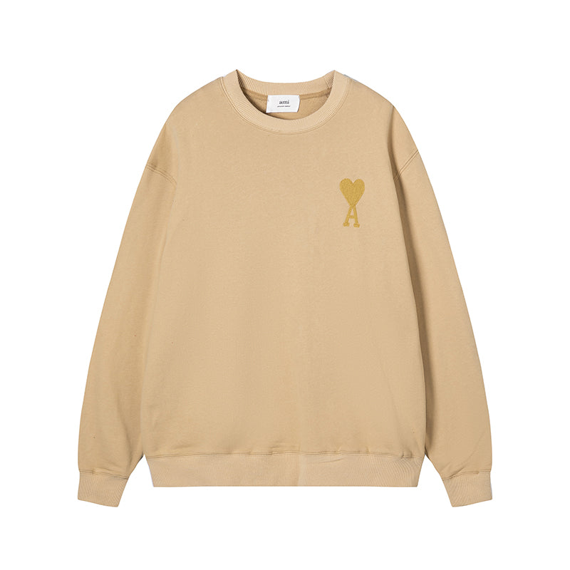 AMI Classic Logo Crewneck Hoodie Brown
