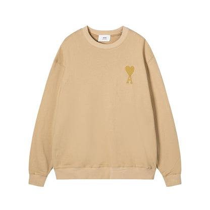 AMI Classic Logo Crewneck Hoodie Brown