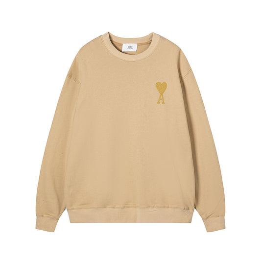 AMI Classic Logo Crewneck Hoodie Brown