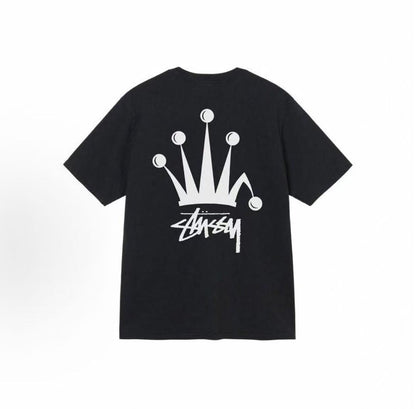 Stussy SS22 Crown Logo Printed Round Neck T-Shirt - The same style for both men and women. Also available in a couple's version.