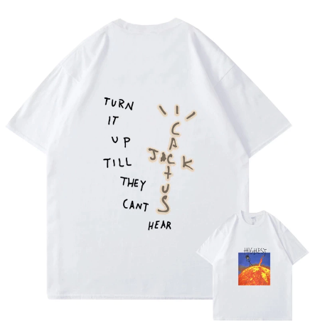 Turn it up till they can��t heart cactus jack t-shirt
