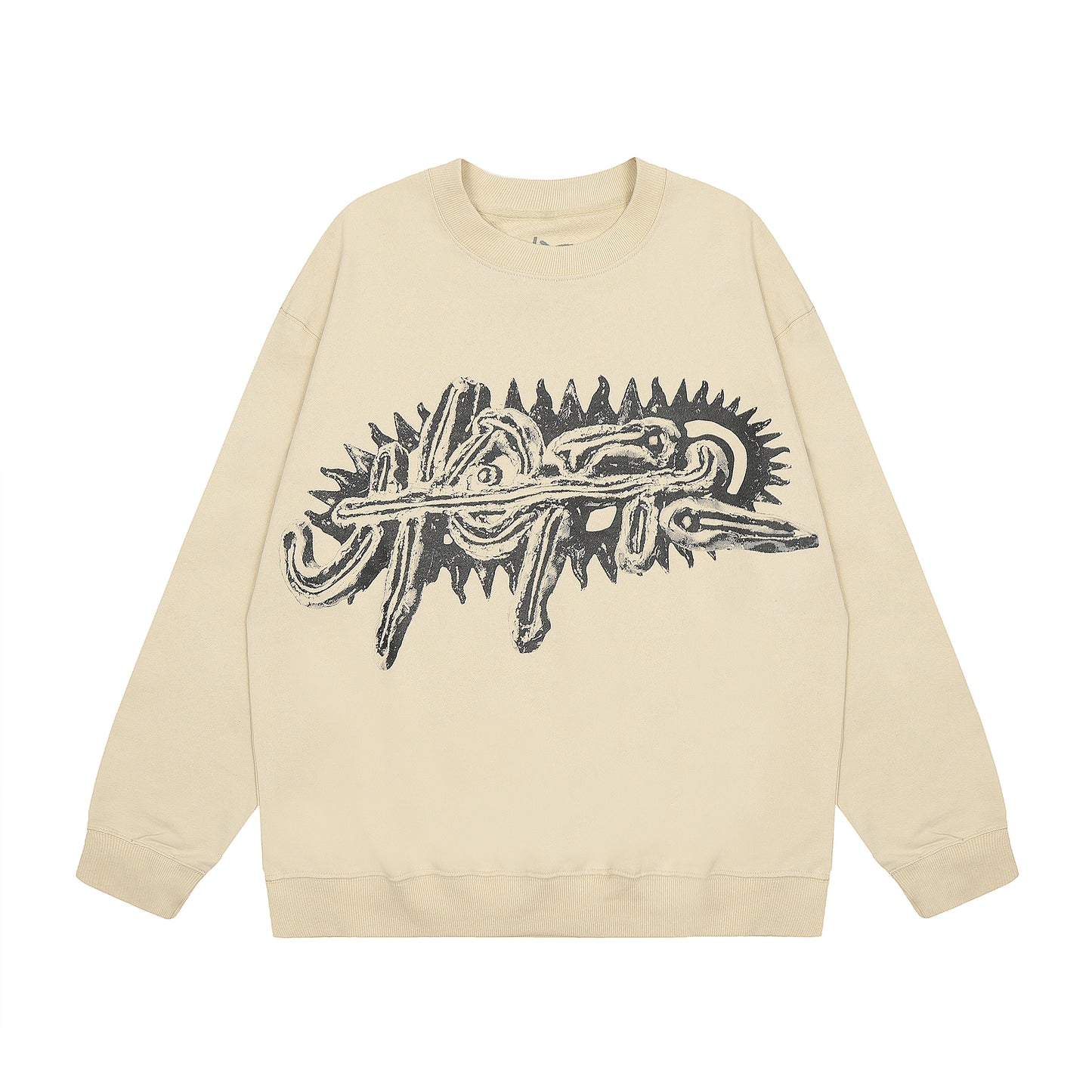 Travis Scott Graffiti Print Hoodie Apricot