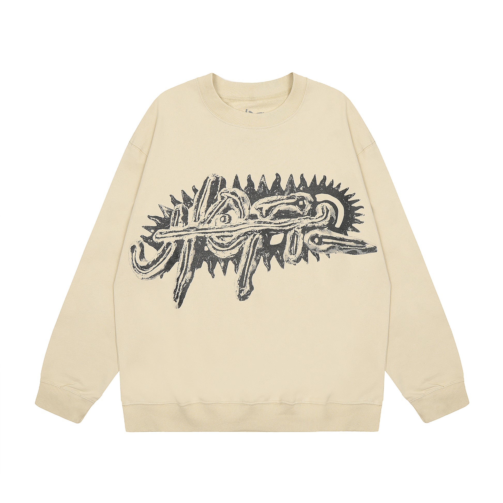 Travis Scott Graffiti Print Hoodie Apricot