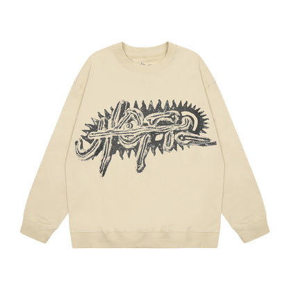 Travis Scott Graffiti Print Hoodie Apricot