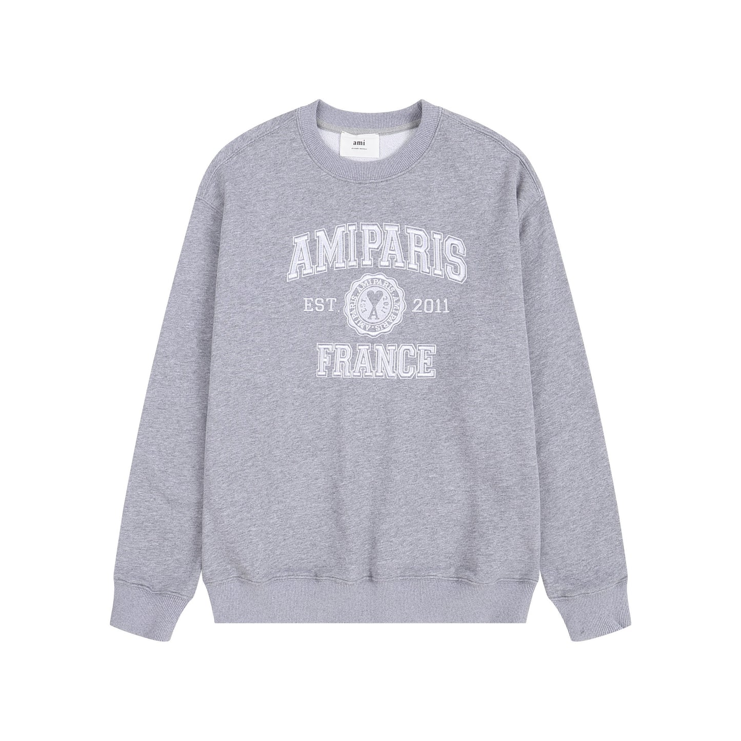 AMI Paris Retro Hoodie Grey