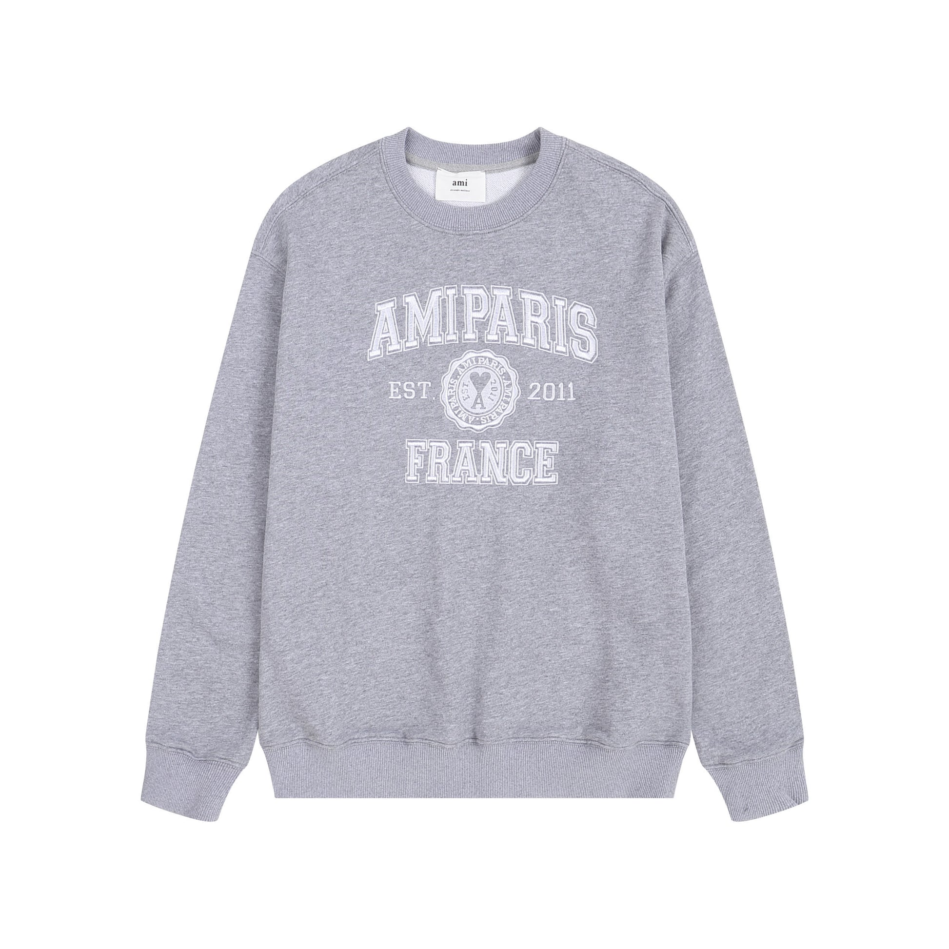 AMI Paris Retro Hoodie Grey