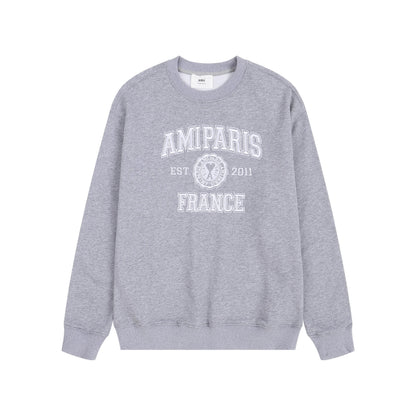 AMI Paris Retro Hoodie Grey