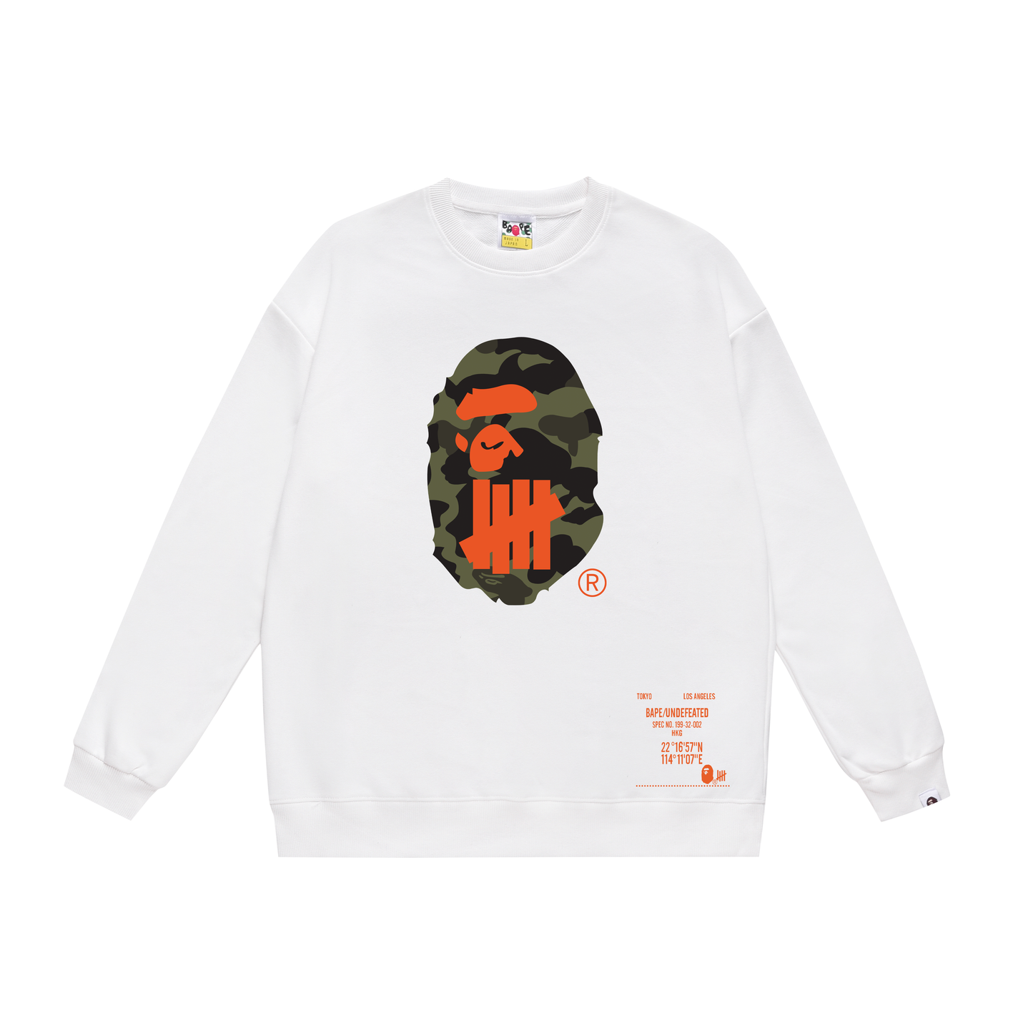 A Bathing Ape Youth Casual Camouflage Print Hoodie White