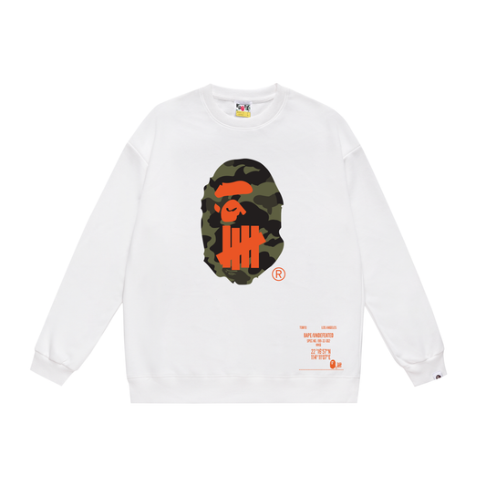 A Bathing Ape Youth Casual Camouflage Print Hoodie White