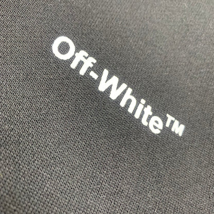 Off-White wavy lines print hooded sweater black