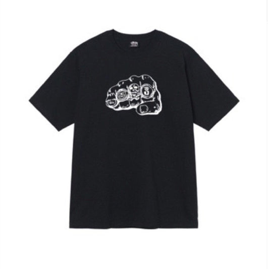 STUSSY FIST RING PRINT TEE BLACK
