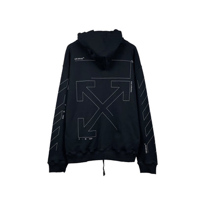 Off-White broken arrow print hooded sweater black