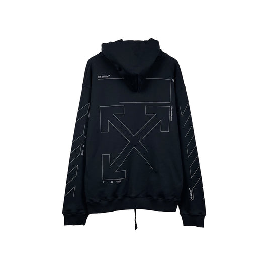 Off-White broken arrow print hooded sweater black